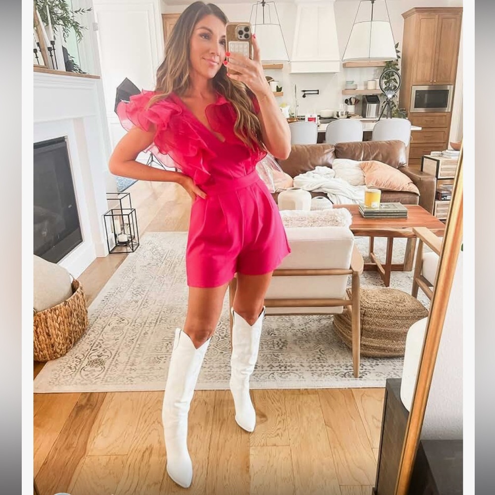 Elegant Pink Ruffled Jumpsuit